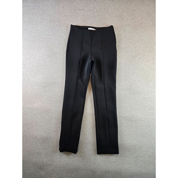 Good American Pants Size 1 Black Good Waist Flare Scuba Ankle Zip Trousers - Picture 1 of 11